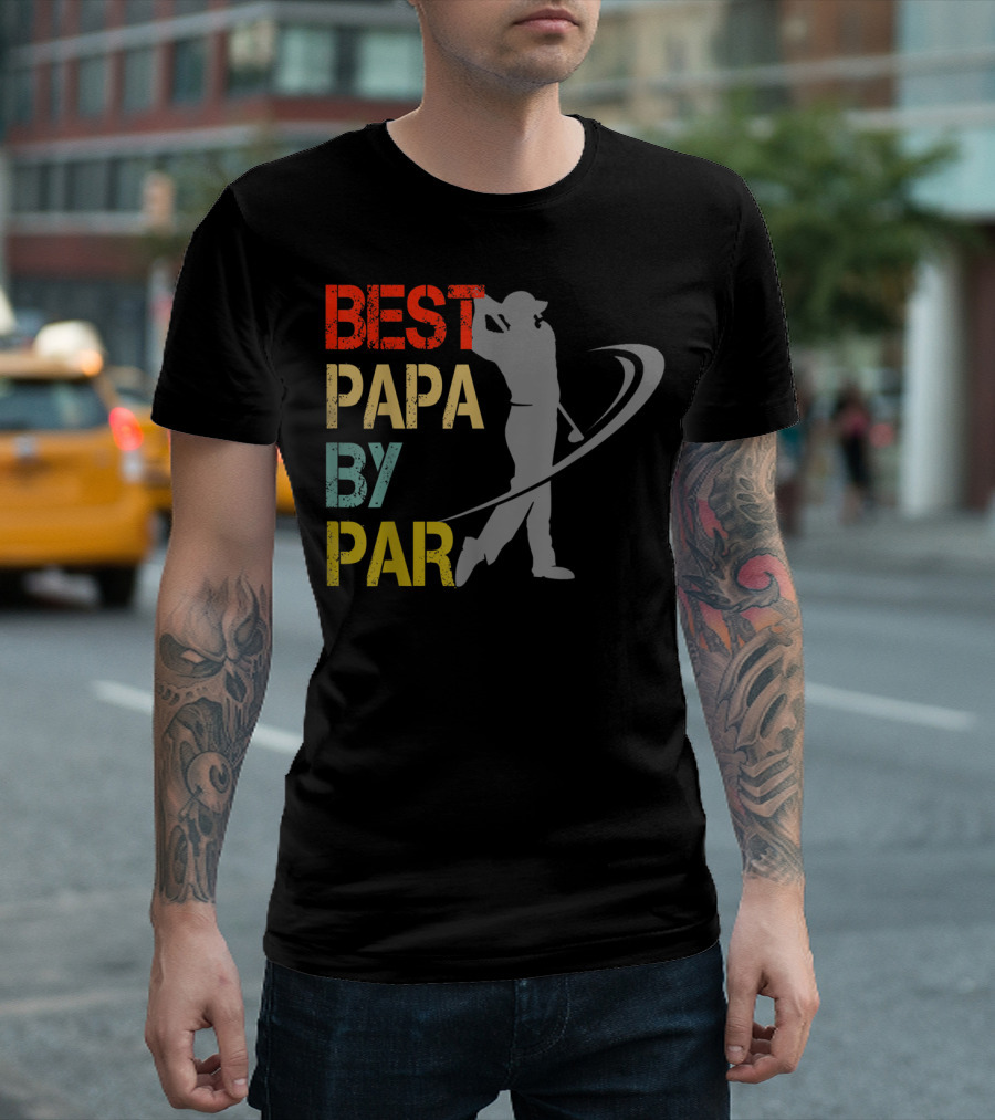 Father's Day Best Papa By Par Funny Golf Lover Father's Day T-Shirt