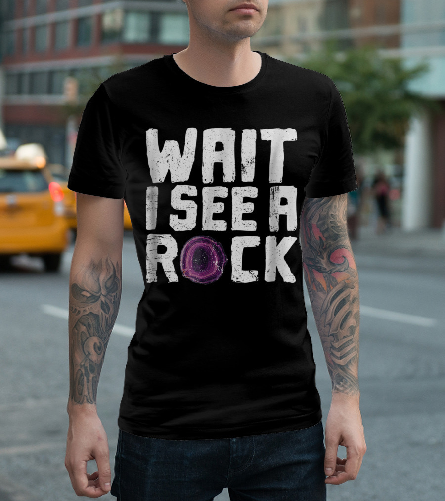 Wait I See a Rock Funny Geologist Rock Hounding Geode T-Shirt
