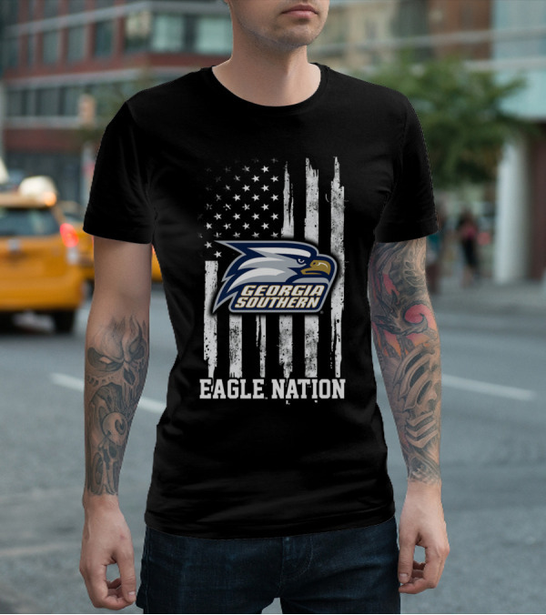 Georgia Southern Eagle Nation Flag T-Shirt