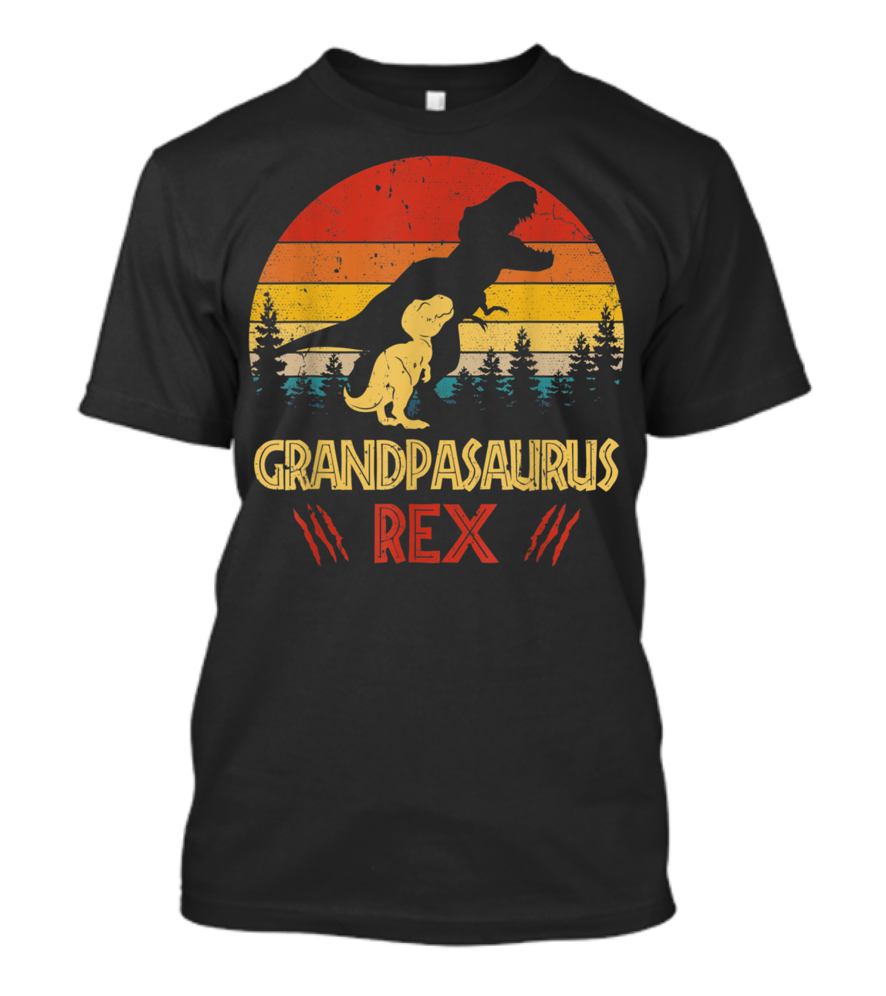 Grandpasaurus Rex Dinosaur Retro Forest T-Shirt