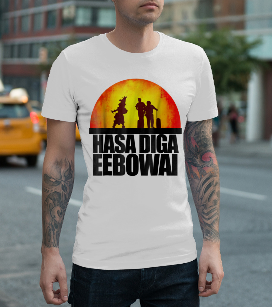 Hasa Diga Eebowai Cultural Travel Silhouette Sunset Scene T-Shirt