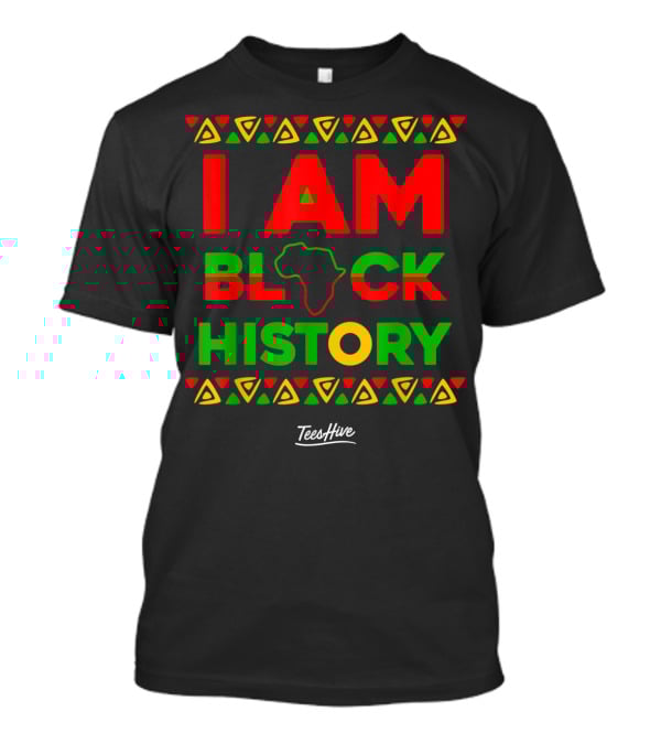 I Am Black History African American Black Pride Africa Map TeesHive T-Shirt