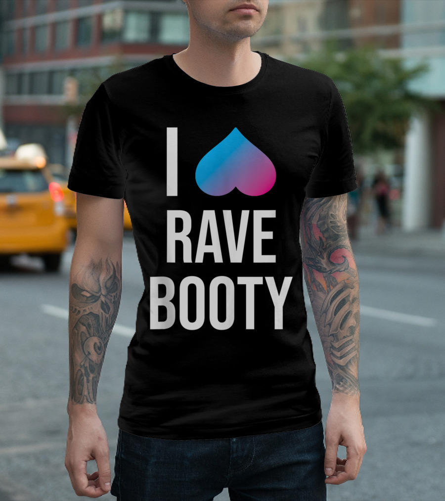 I Heart Rave Booty Funny Trippy EDM Music T-Shirt