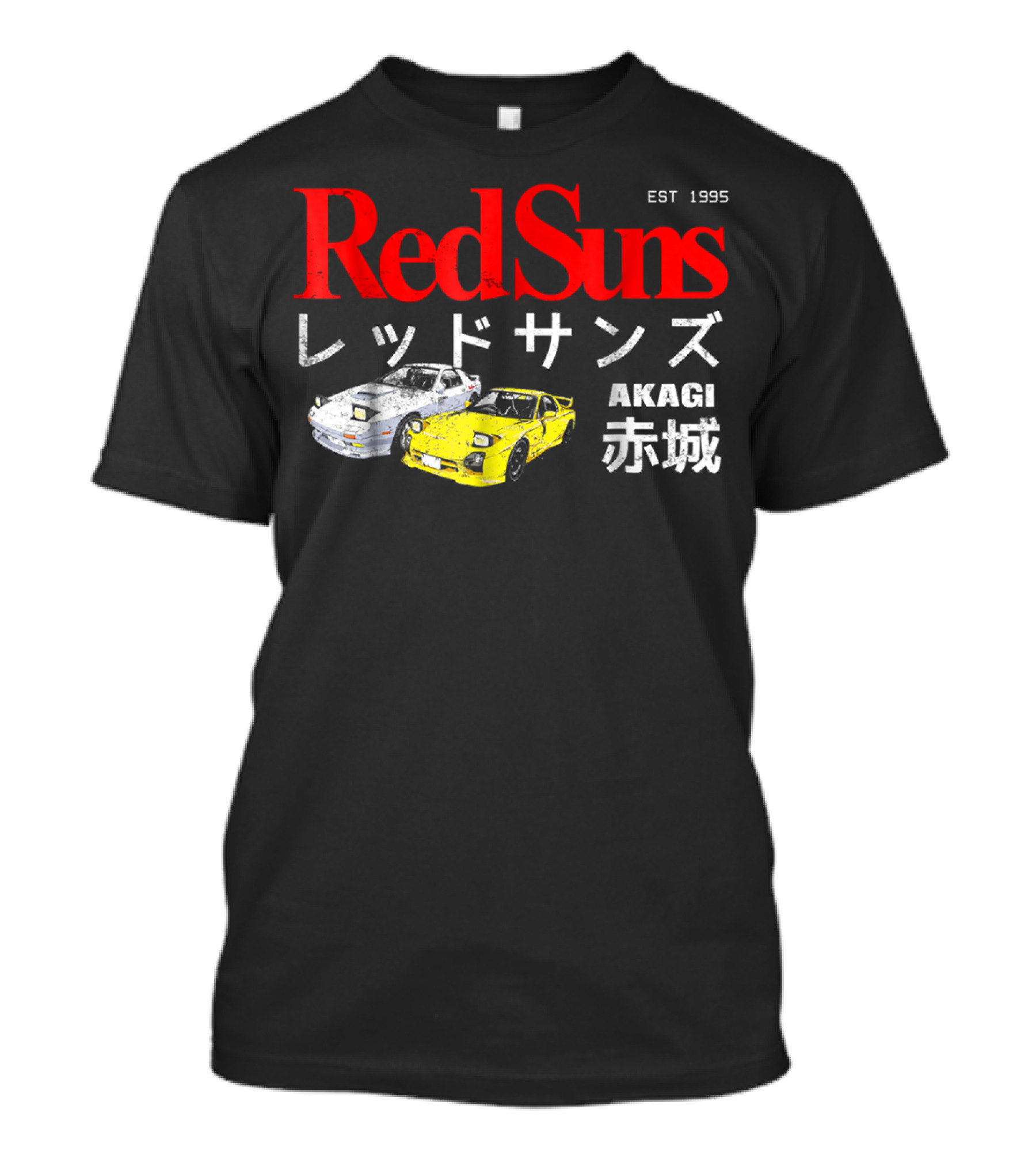 Initial D RedSuns Akagi EST 1995 Japanese Text T-Shirt