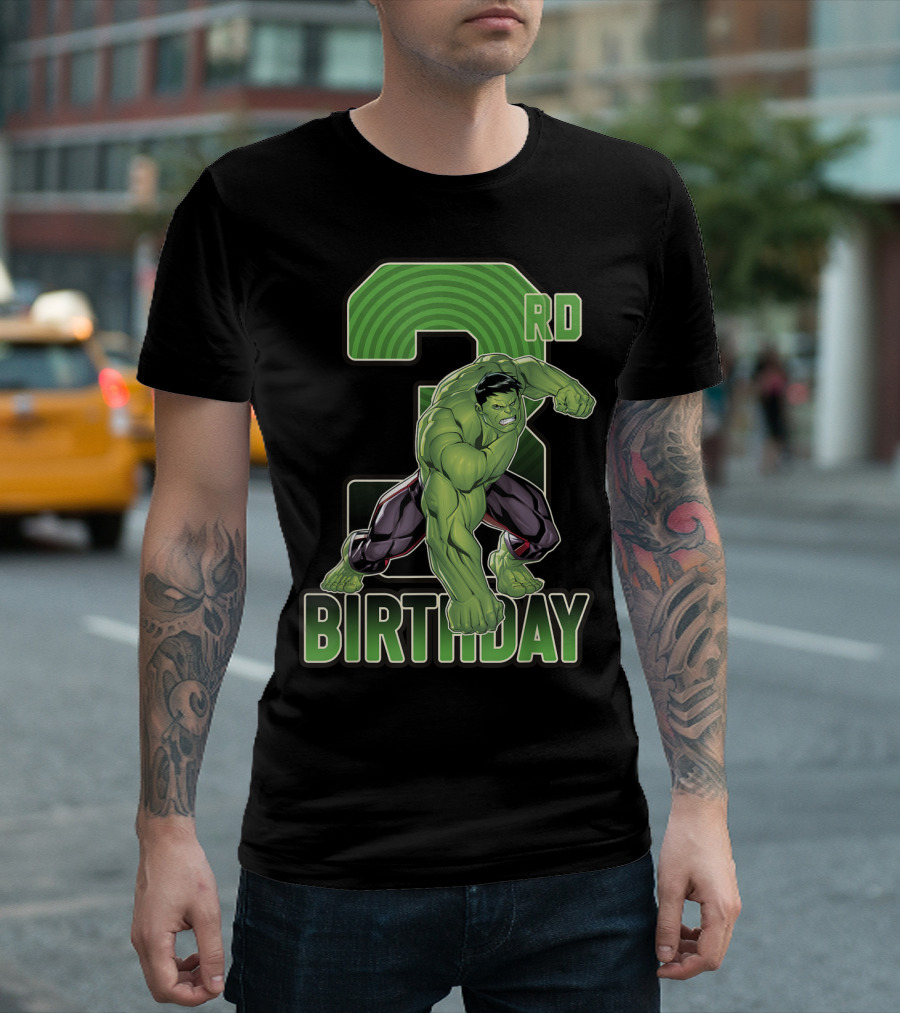 Marvel Hulk Smash 3rd Birthday Green Giant T-Shirt