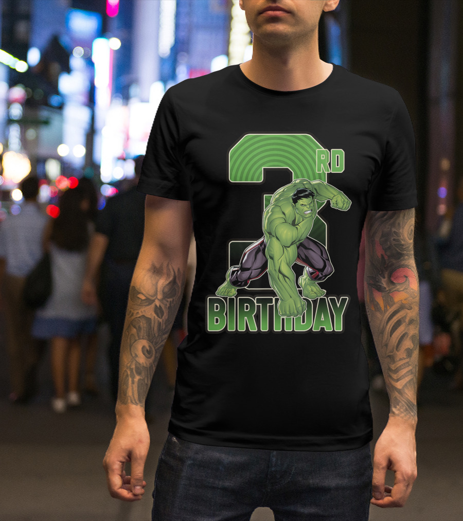 Marvel Hulk Smash 3rd Birthday Green Giant T-Shirt
