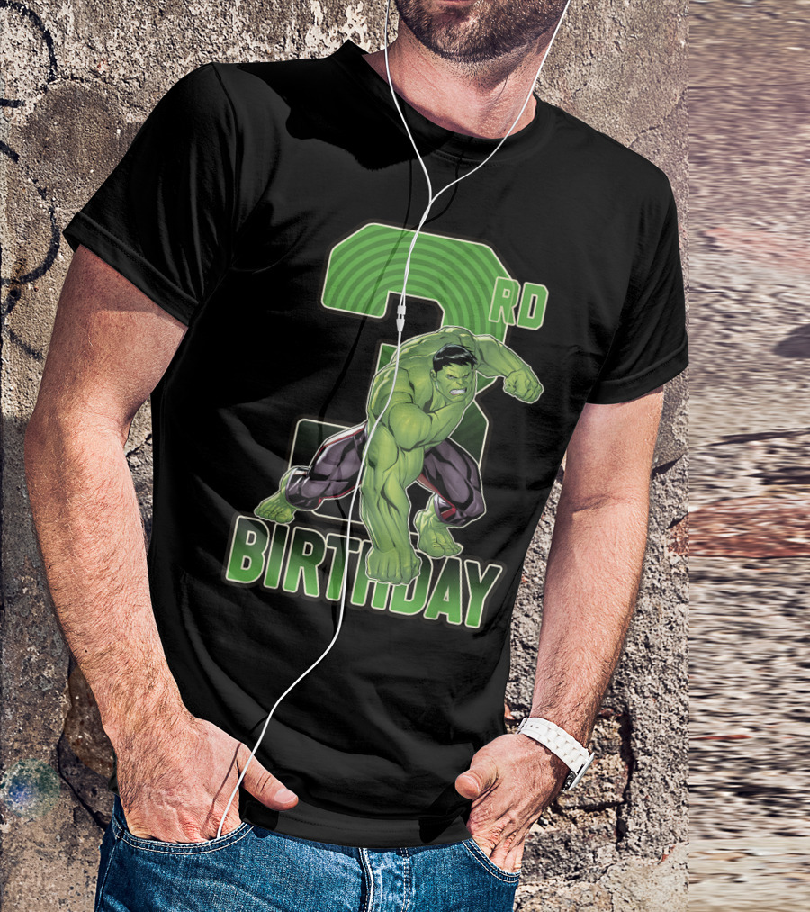 Marvel Hulk Smash 3rd Birthday Green Giant T-Shirt