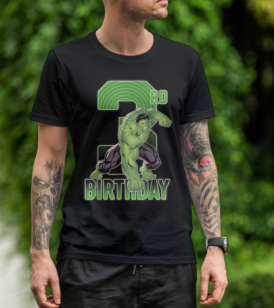 Marvel Hulk Smash 3rd Birthday Green Giant T-Shirt