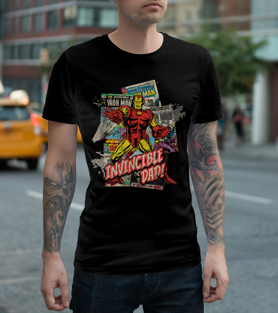 Marvel Iron Man Invincible Dad Of Heroes And Men Father's Day T-Shirt