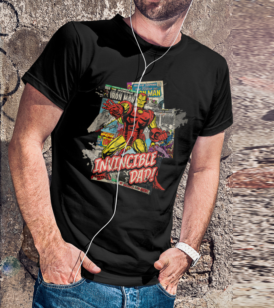 Marvel Iron Man Invincible Dad Of Heroes And Men Father's Day T-Shirt