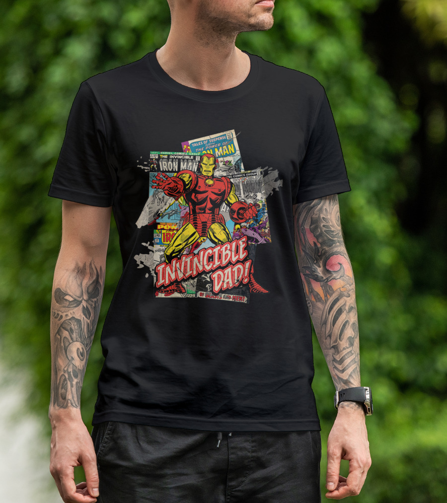 Marvel Iron Man Invincible Dad Of Heroes And Men Father's Day T-Shirt
