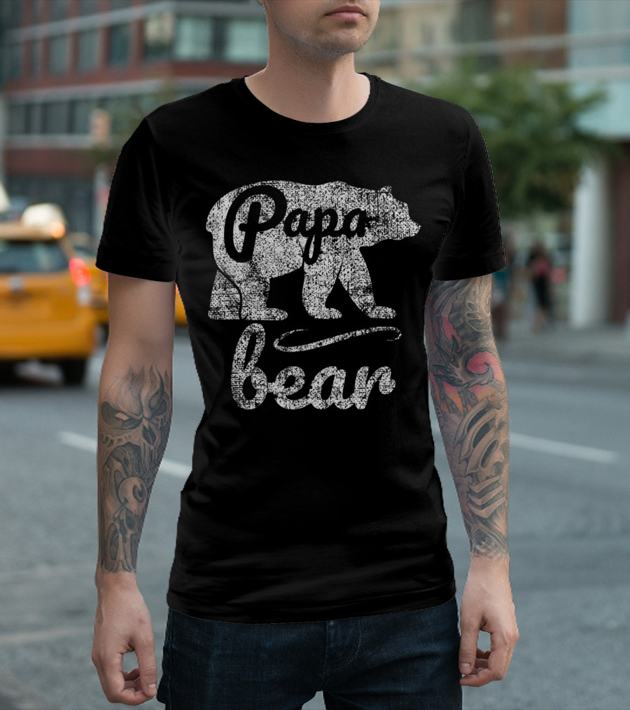 Papa Bear Silhouette Vintage Men's T-Shirt