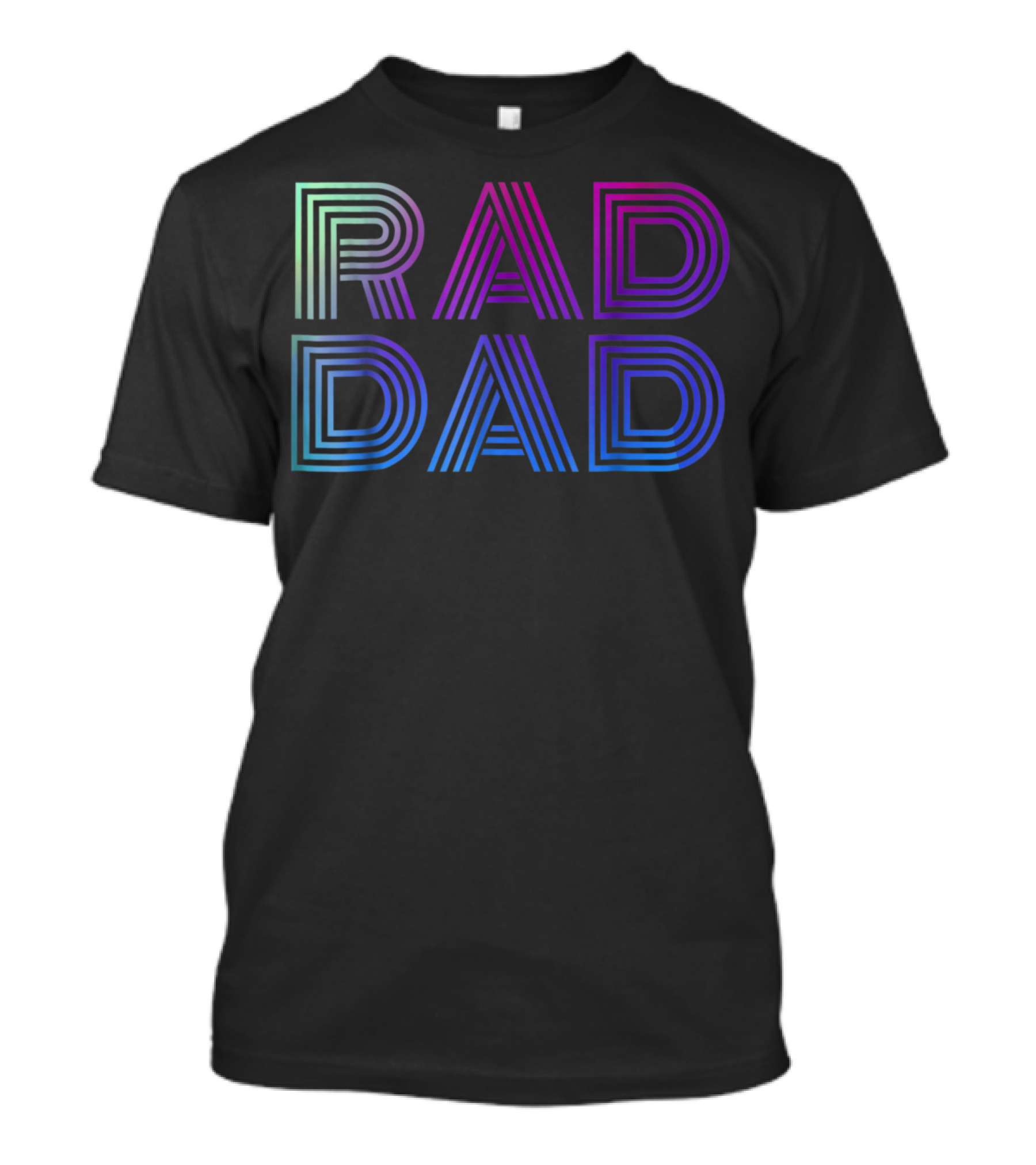 Mens Rad Dad 1980s Retro Neon T-Shirt