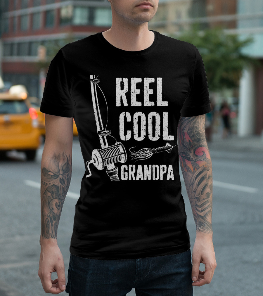 Mens Reel Cool Grandpa Fishing T-Shirt