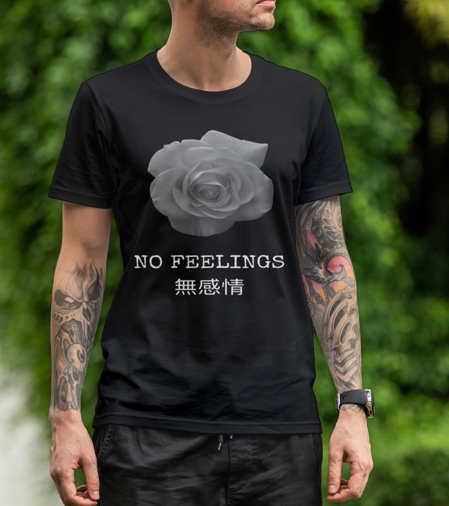 No Feelings 無感情 Aesthetic Vaporwave Style Flower T-Shirt