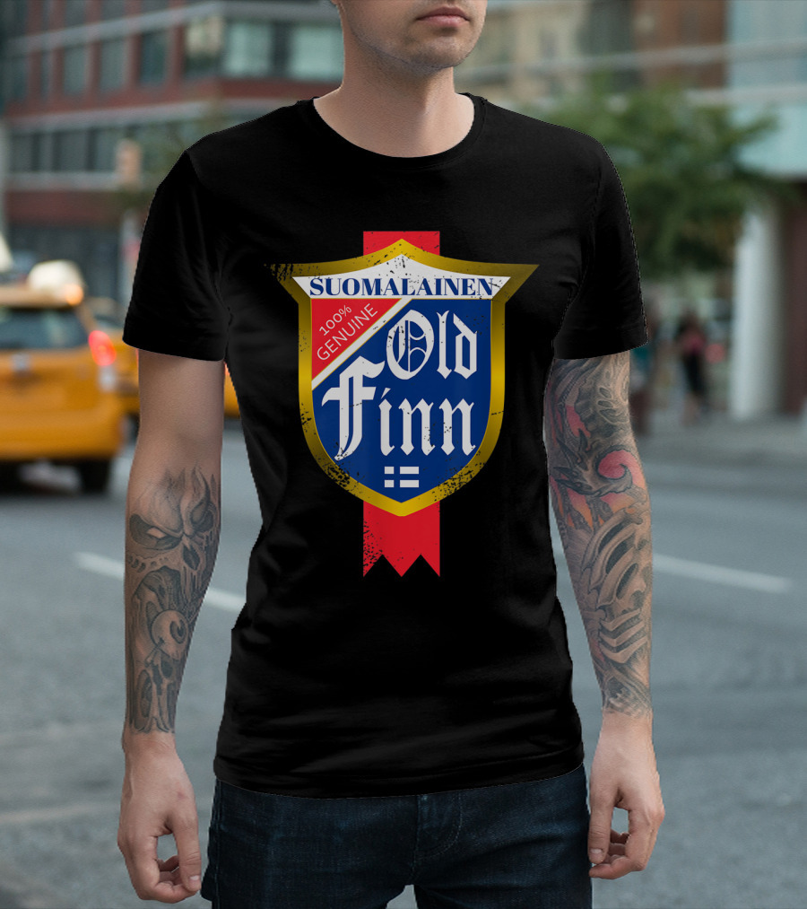 Suomalainen Old Finn 100% Genuine Vintage Beer Label Classic Sisu Finnish T-Shirt