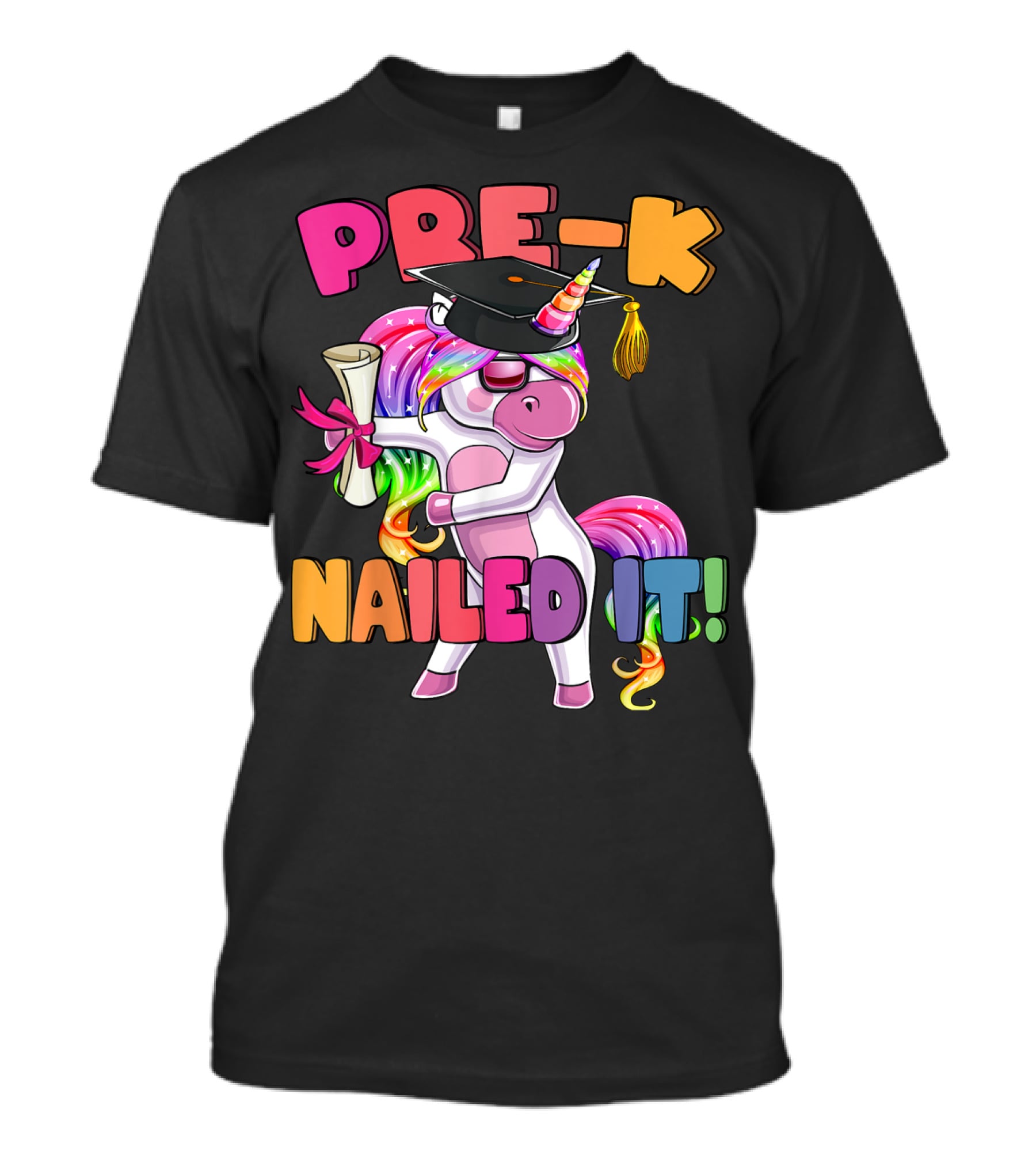 Pre-K Nailed It Flossing Rainbow Unicorn Graduation T-Shirt