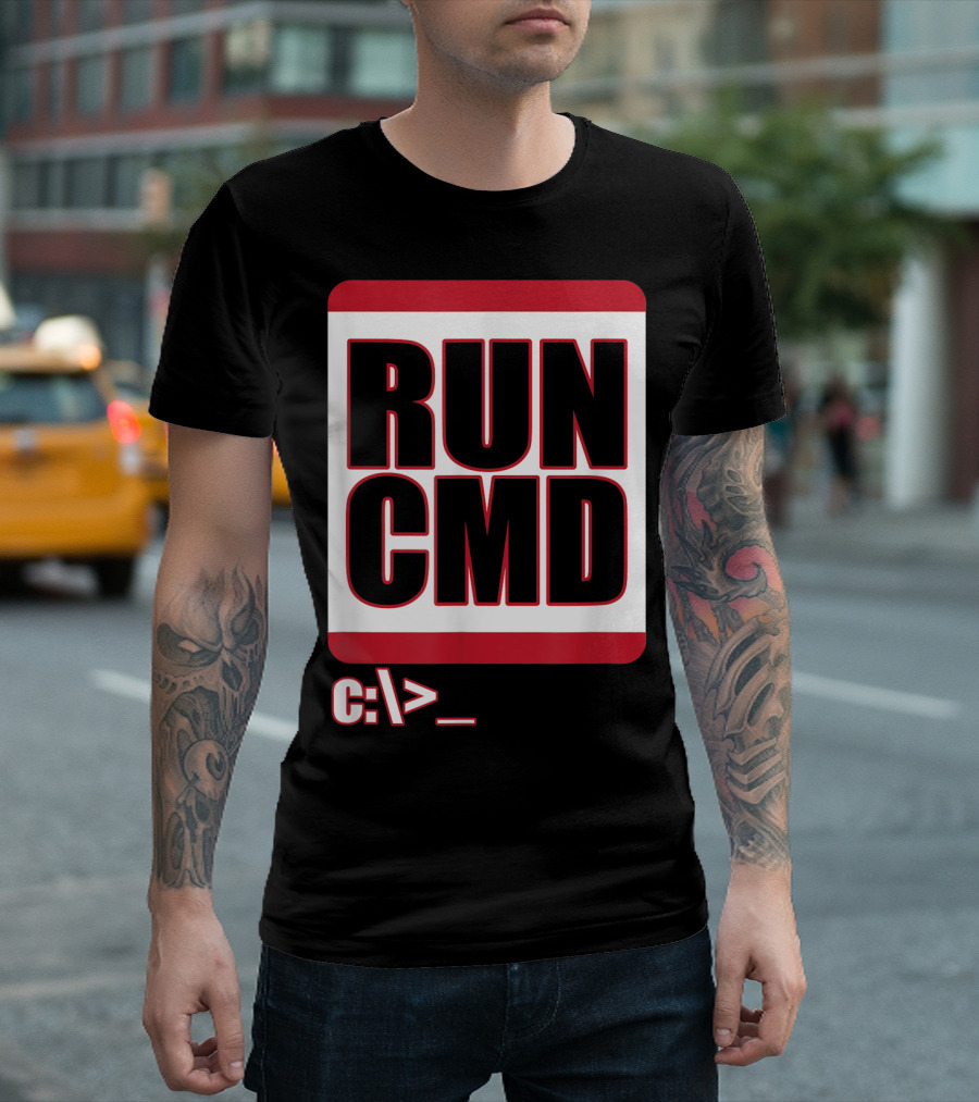 RUN CMD C:\> Funny Computer Science Nerd Coder T-Shirt