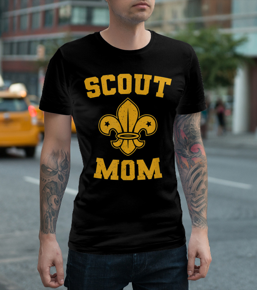 Scout Mom Scout Scouting Member Supporter Fleur-de-Lis T-Shirt