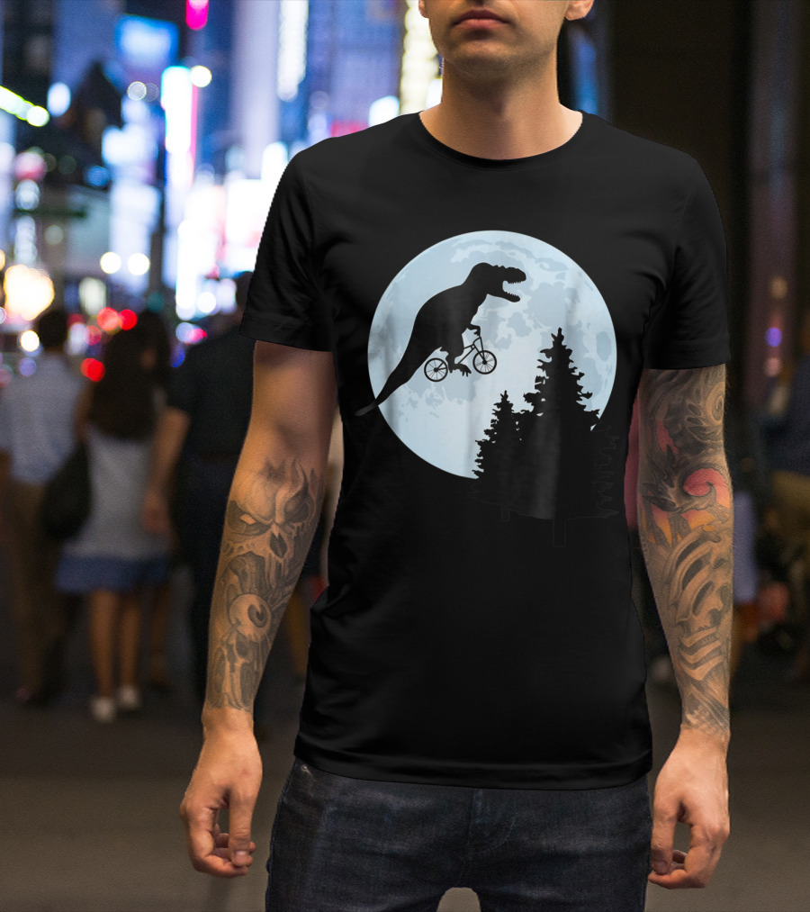 T Rex Bicycle Moon Ride For Funny Rex Lovers T-Shirt