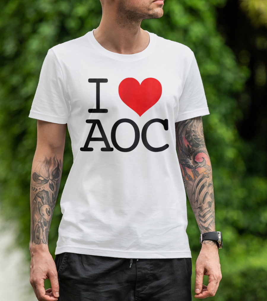I Heart AOC Alexandria Ocasio Cortez Fan Love T-Shirt