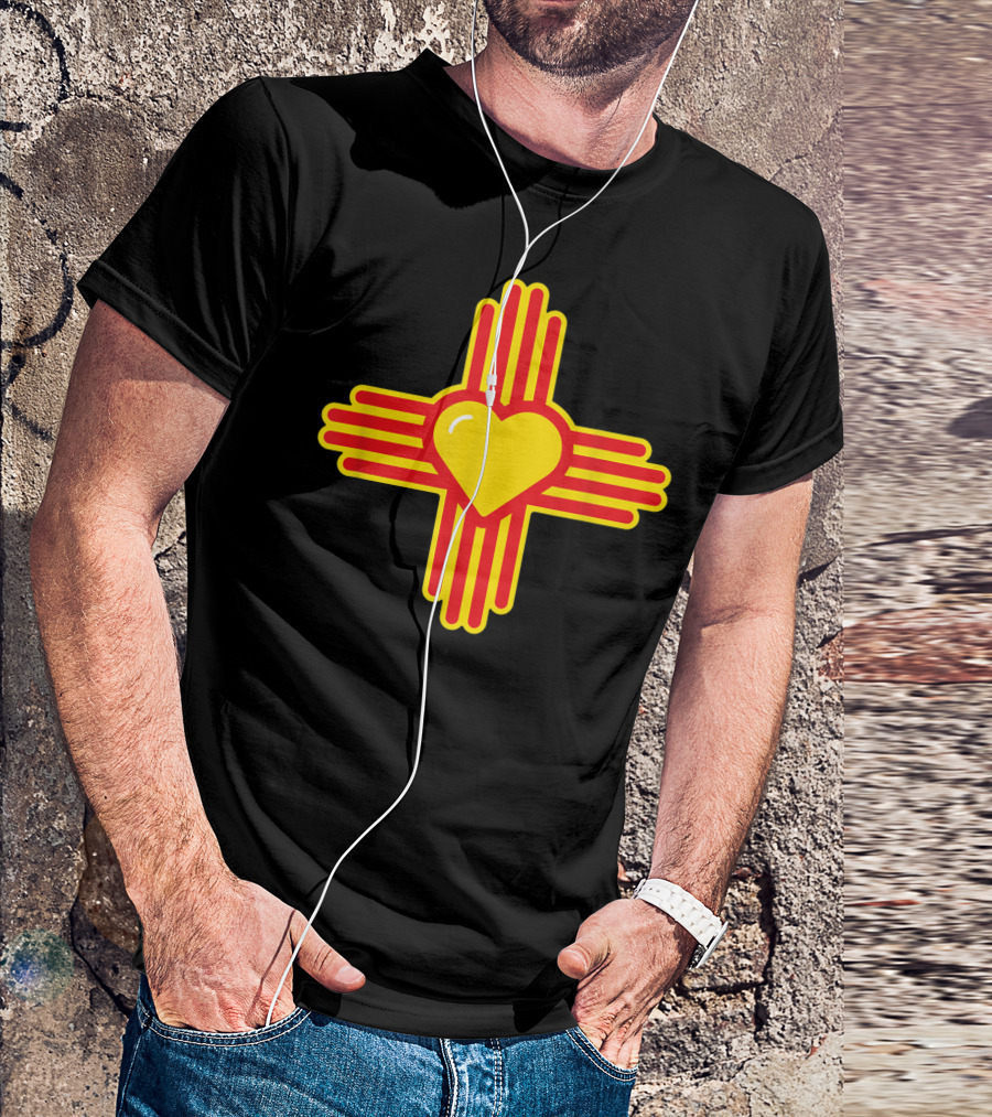 I Love New Mexico Heart Zia Symbol Of NM Iconic State Pride T-Shirt