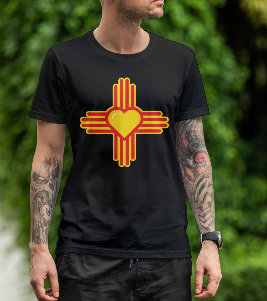 I Love New Mexico Heart Zia Symbol Of NM Iconic State Pride T-Shirt
