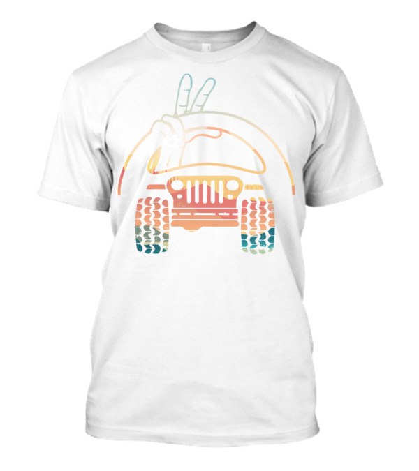Jeep Wave Peace Sign Retro Vintage Look T-Shirt