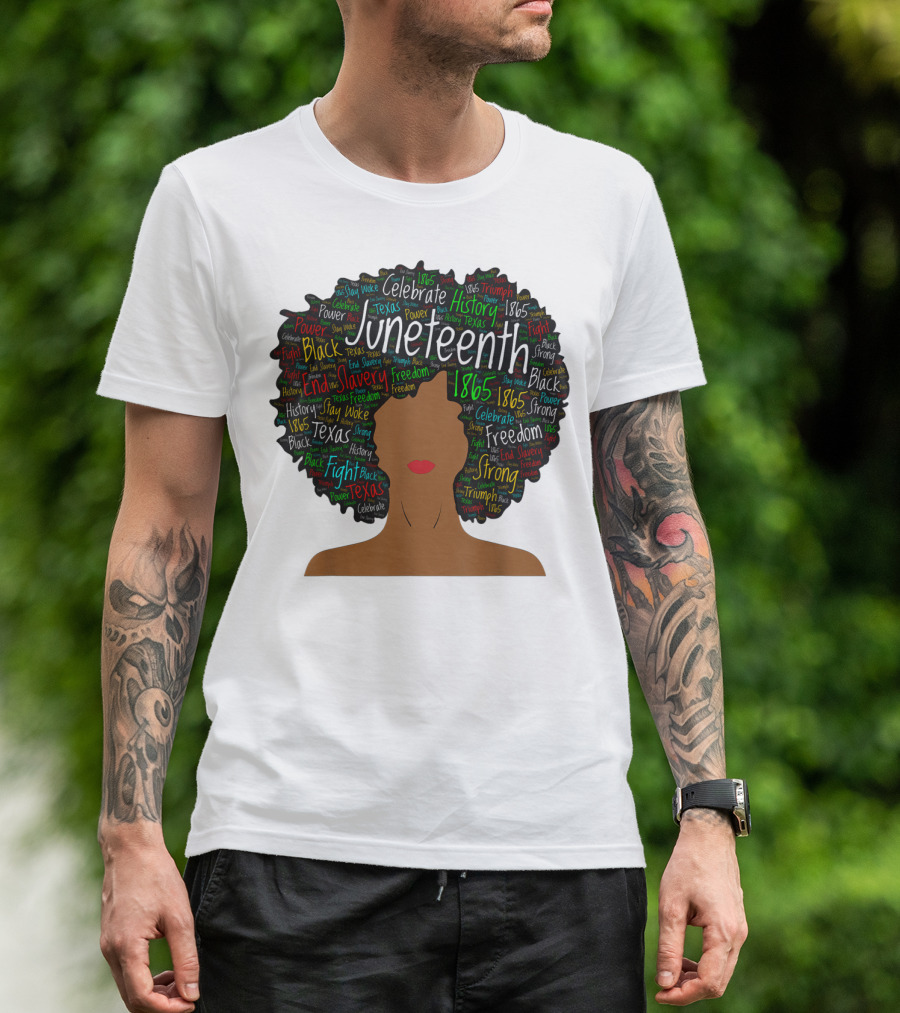 Juneteenth Colorful Afro End Slavery Freedom 1865 Celebrate History T-Shirt