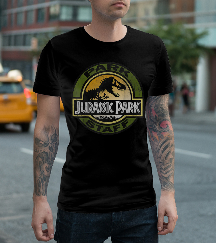 Jurassic Park Staff Distressed T-Rex Iconic Classic T-Shirt