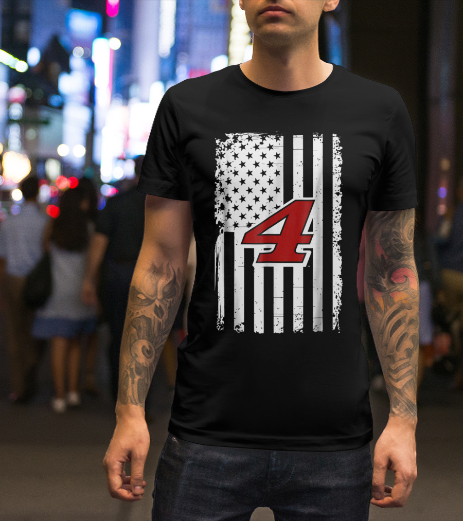 Kevin Harvick Number 4 American Flag T-Shirt