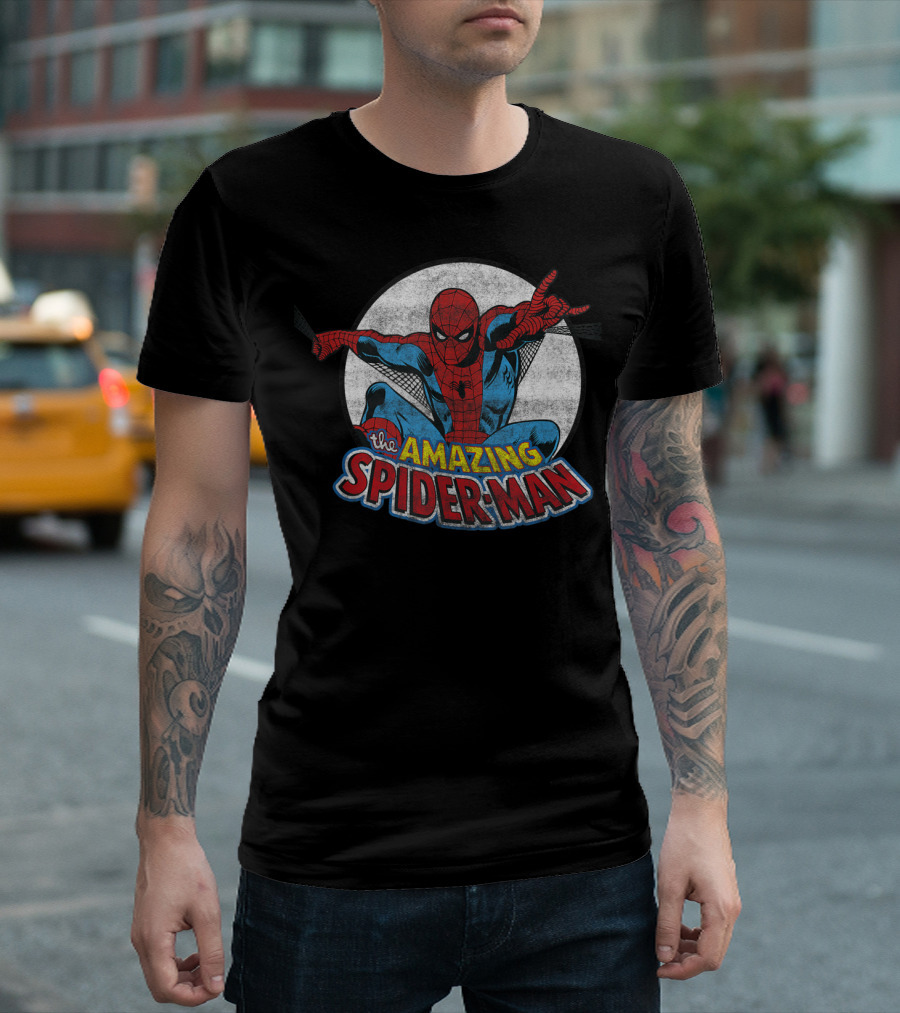 Marvel The Amazing Spider Man Vintage Circle T-Shirt
