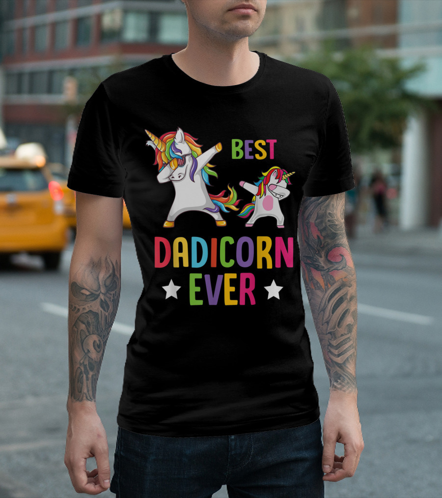 Best Dadicorn Ever Dabbing Unicorn Dad Father T-Shirt