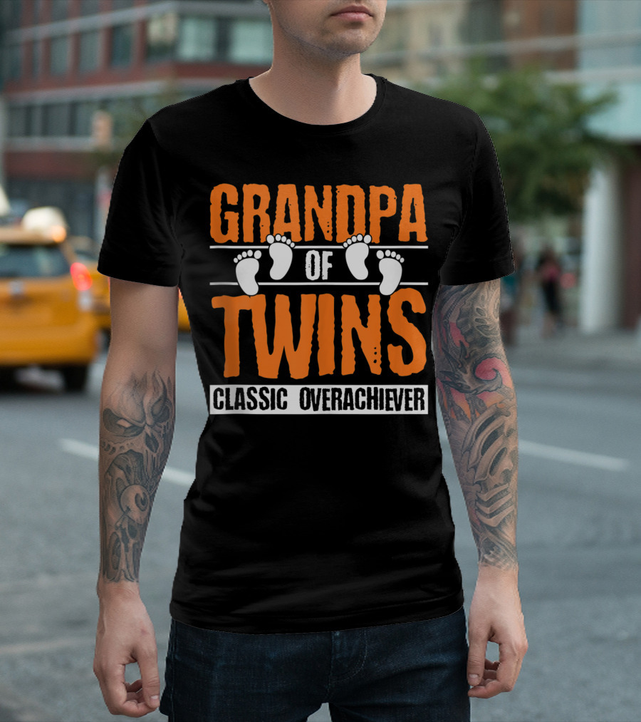 Grandpa Of Twins Classic Overachiever T-Shirt