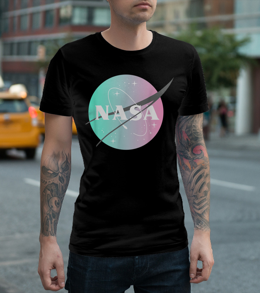 NASA Pastel Rainbow Classic Logo NASA Lover T-Shirt