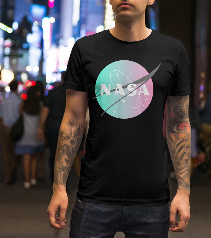 NASA Pastel Rainbow Classic Logo NASA Lover T-Shirt