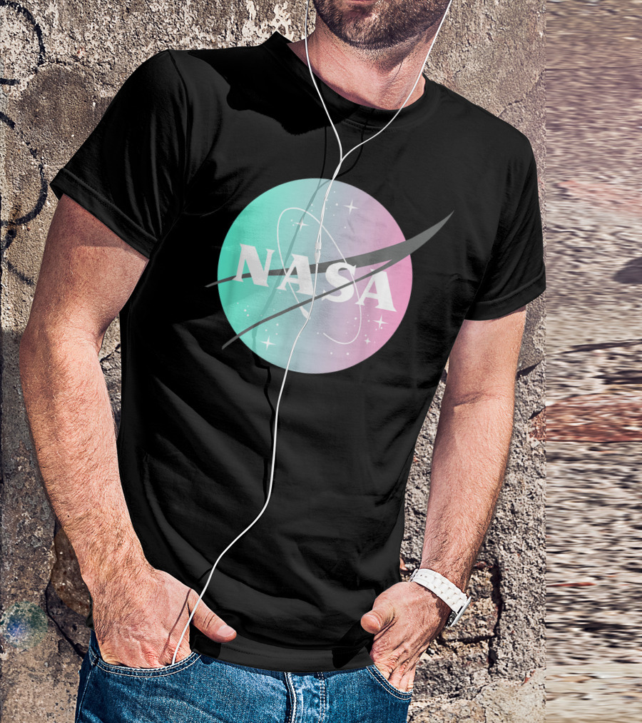 NASA Pastel Rainbow Classic Logo NASA Lover T-Shirt