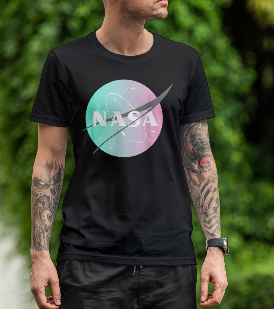 NASA Pastel Rainbow Classic Logo NASA Lover T-Shirt