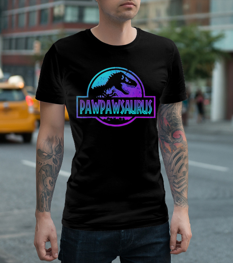 Pawpawsaurus Funny Dinosaur Dad Jurassic T-Shirt
