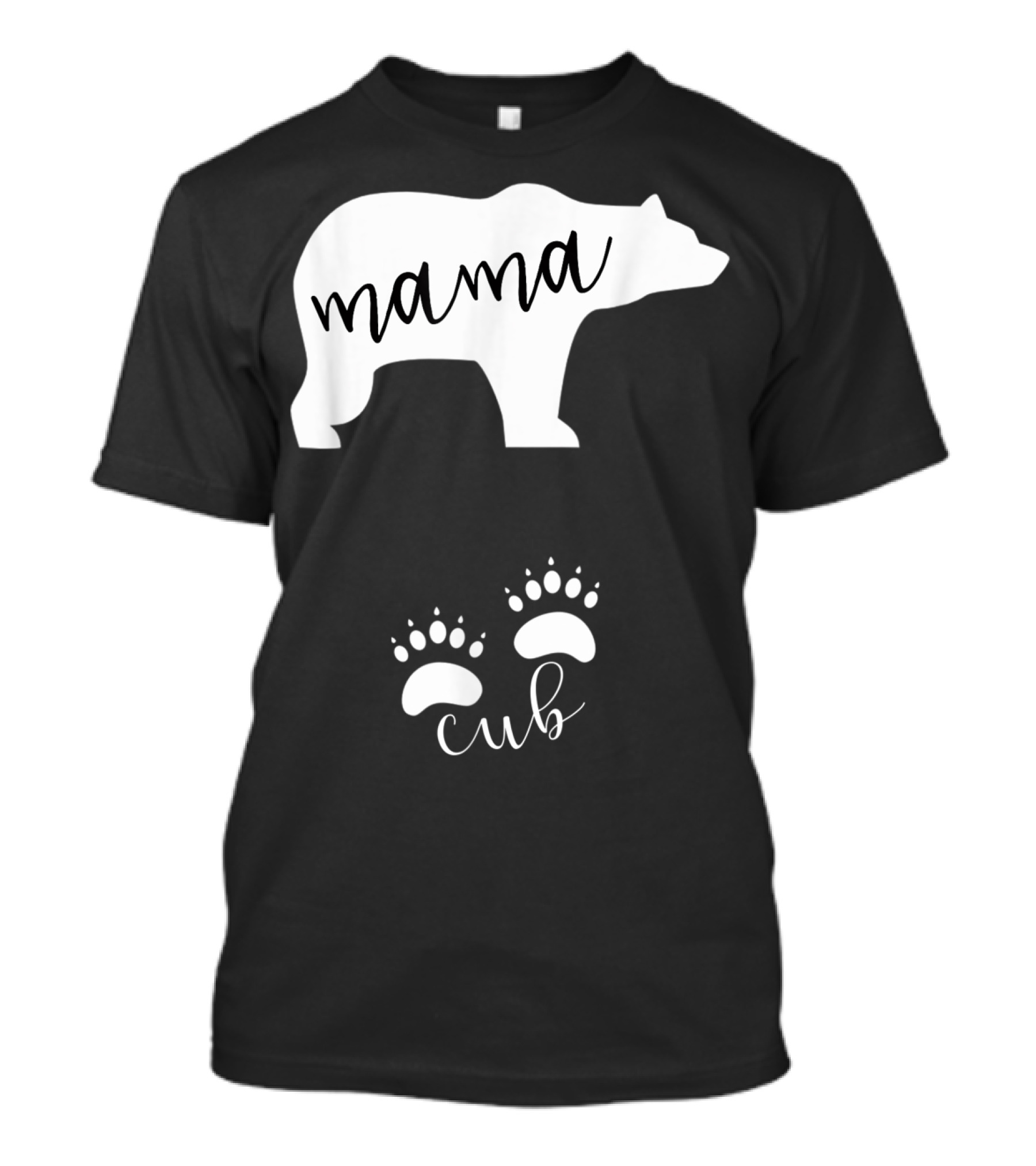 Mama Bear Pregnancy Announcement With Cub Paws T-Shirt