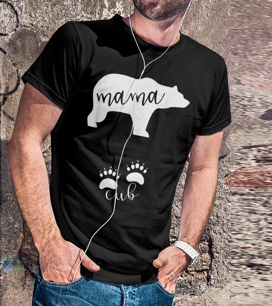 Mama Bear Pregnancy Announcement With Cub Paws T-Shirt