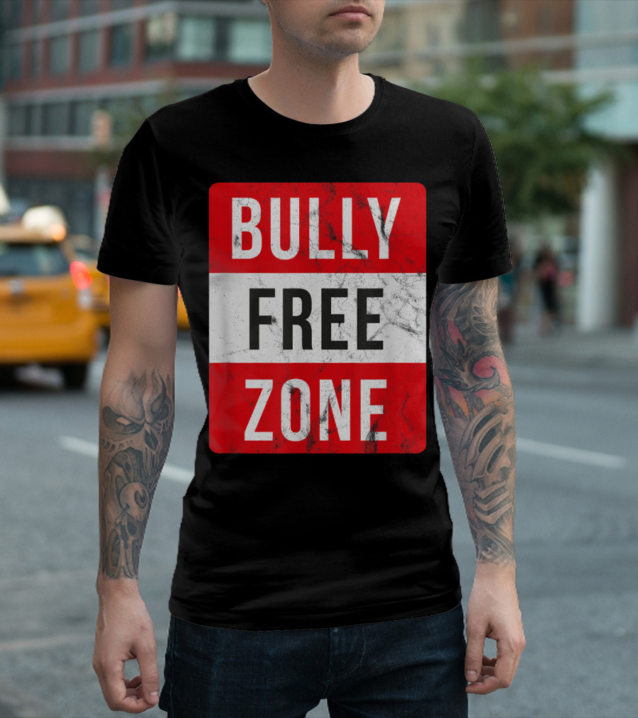 Bully Free Zone Red Anti Bullying Awareness T-Shirt