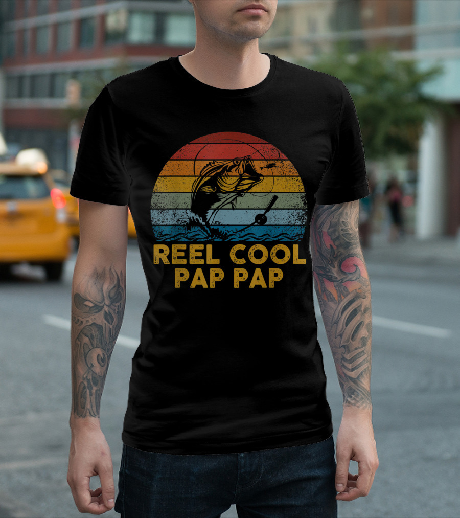 Reel Cool Pap Pap Retro Vintage Fishing T-Shirt