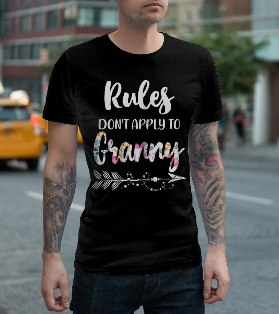 Rules Don't Apply To Granny Floral Arrow T-Shirt