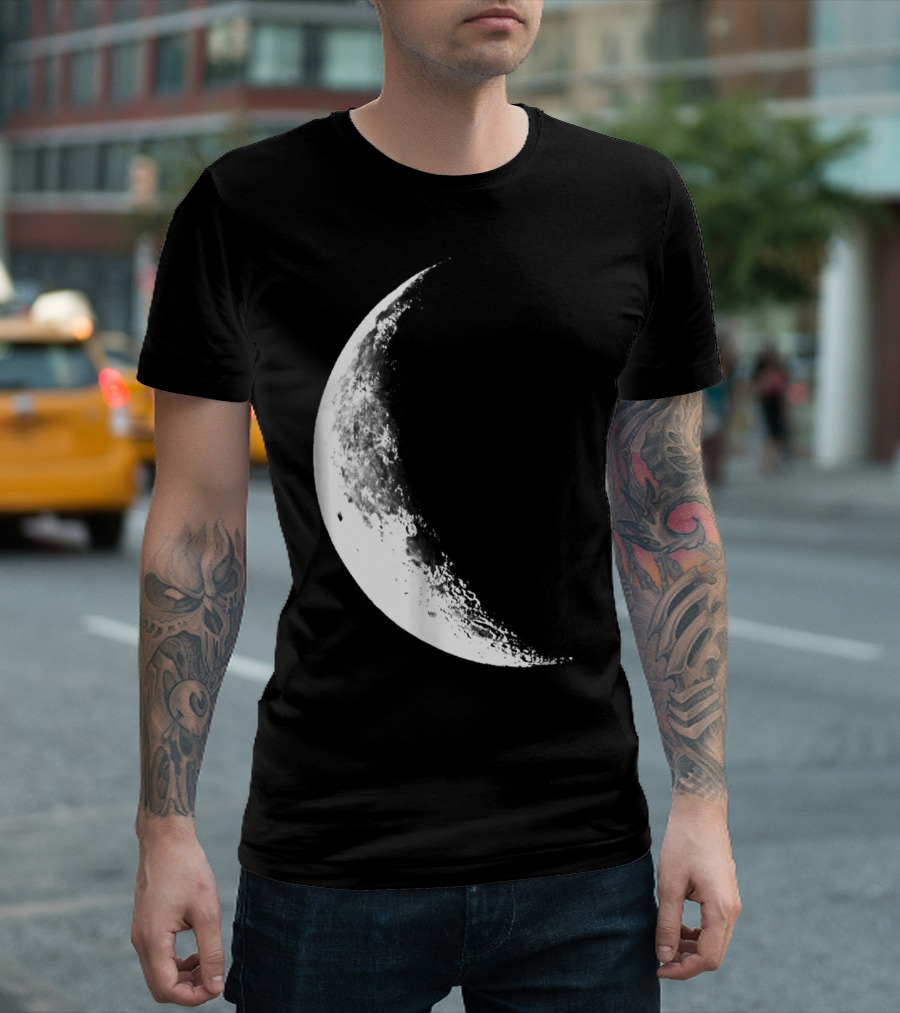 Shiny Moon Half Moon Crescent Moon Lunar Phases T-Shirt