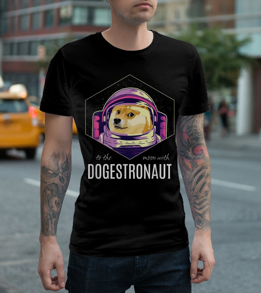 Dogestronaut To The Moon With Dogecoin Crypto T-Shirt