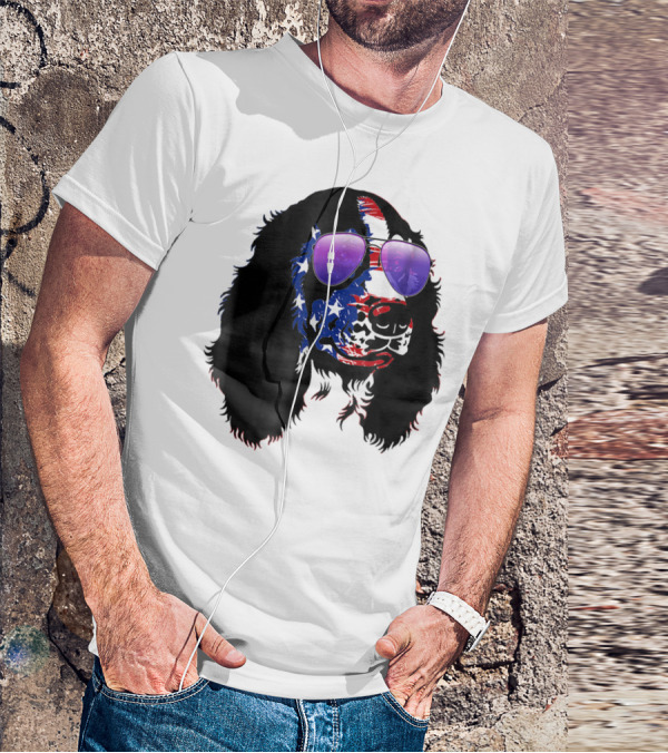 US Flag English Springer Spaniel With Sunglasses T-Shirt