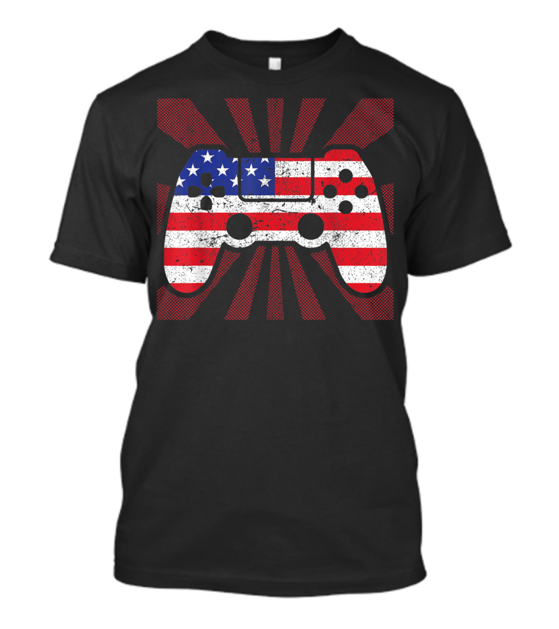 USA Flag Game Controller Independence Day 4th Of July Gamer T-Shirt