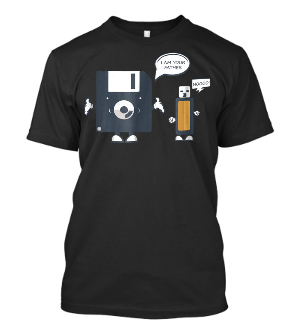 USB Floppy Disk I Am Your Father Noooo Funny Nerd T-Shirt