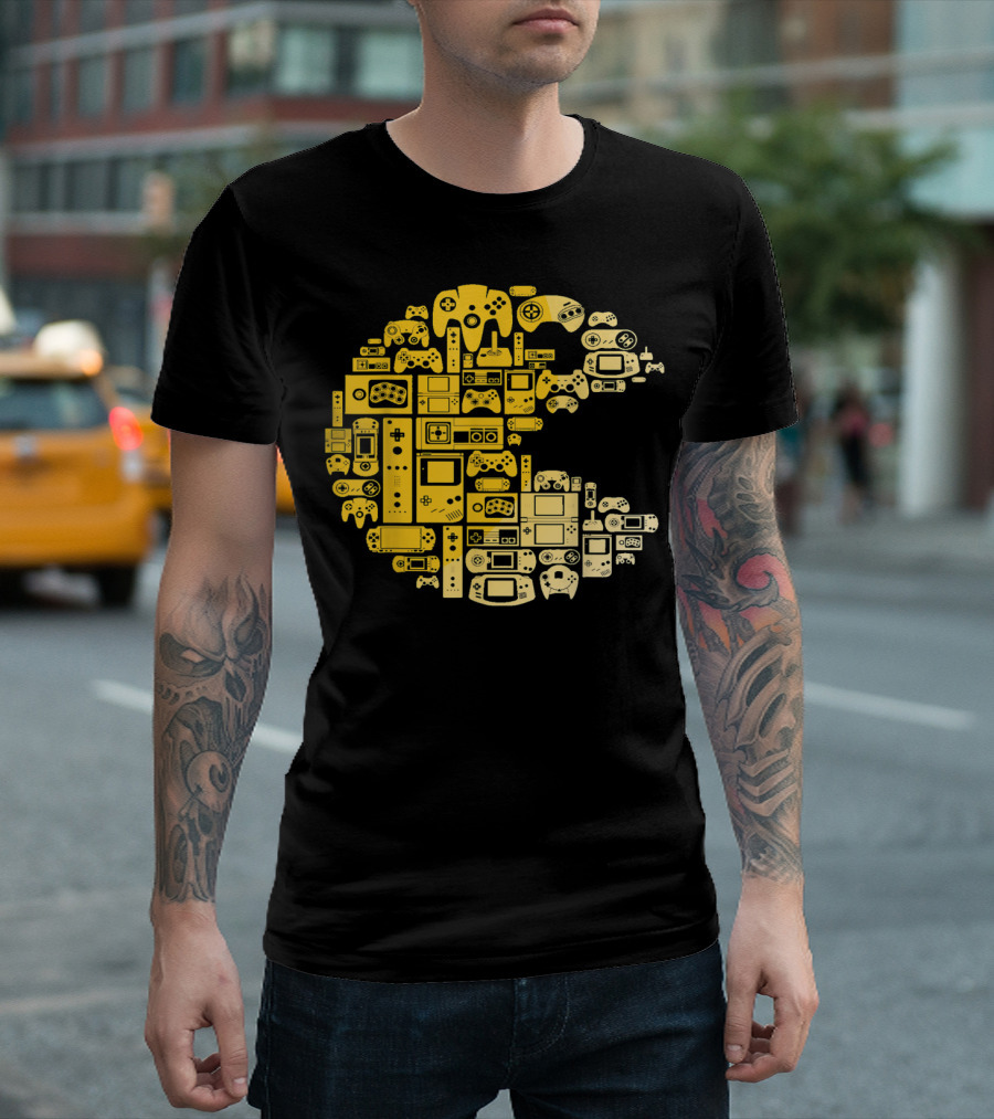 Funny Video Gamer Controllers Pac-Man Compilation for Video Game Players T-Shirt